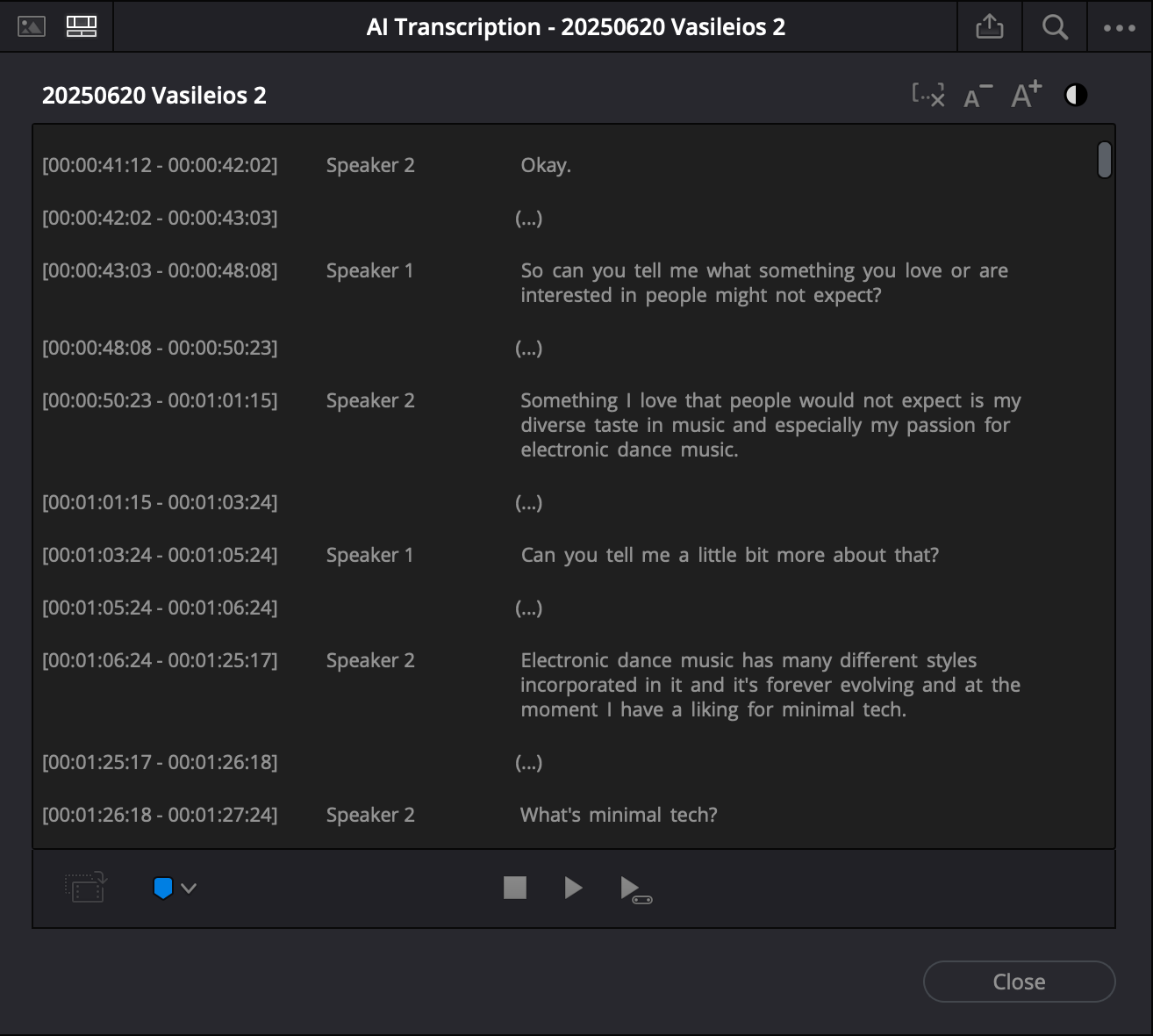 From Resolve Studio 20 AI Transcript to Readable Dialogue with Python