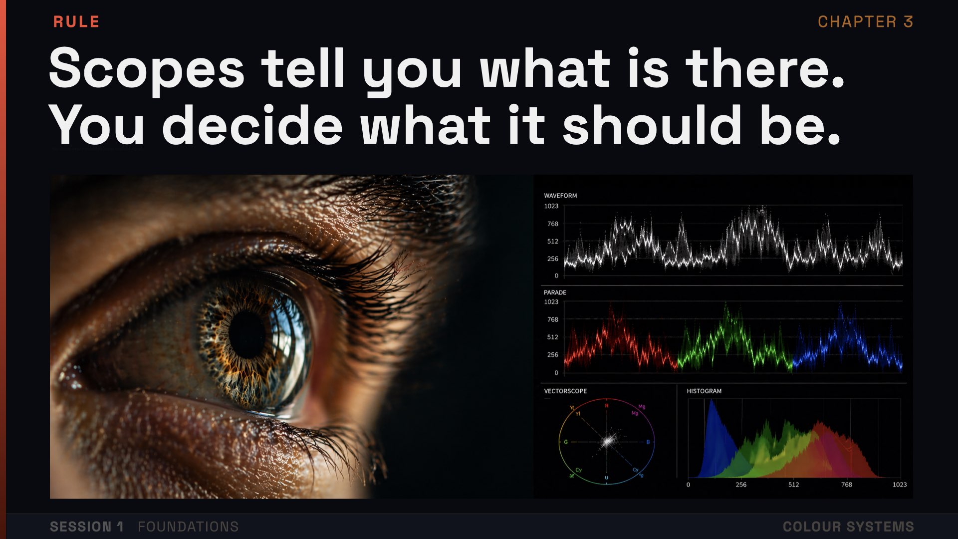 Color Systems slide on scopes as evidence